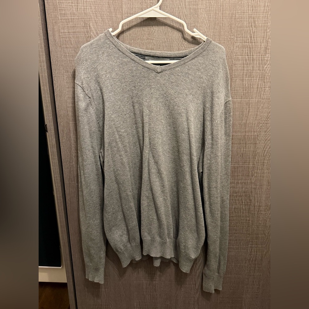 Grayson & Dunn Men’s Grey V Neck Sweater 100% Cotton size L